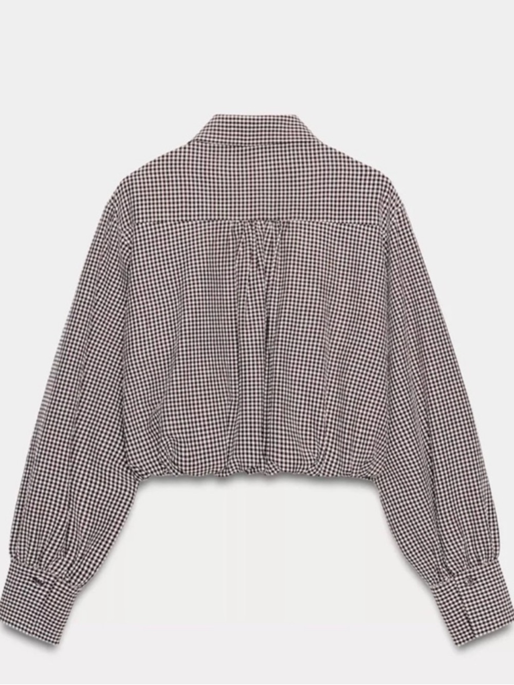 Zara brown and White Gingham Button-Down Shirt - Picture 3 of 5